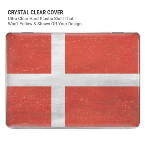 Denmark Flag Distressed MacBook Cases